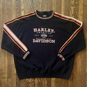 90s Deadstock Harley Davidson Embroidered Logo Crewneck Sweatshirt